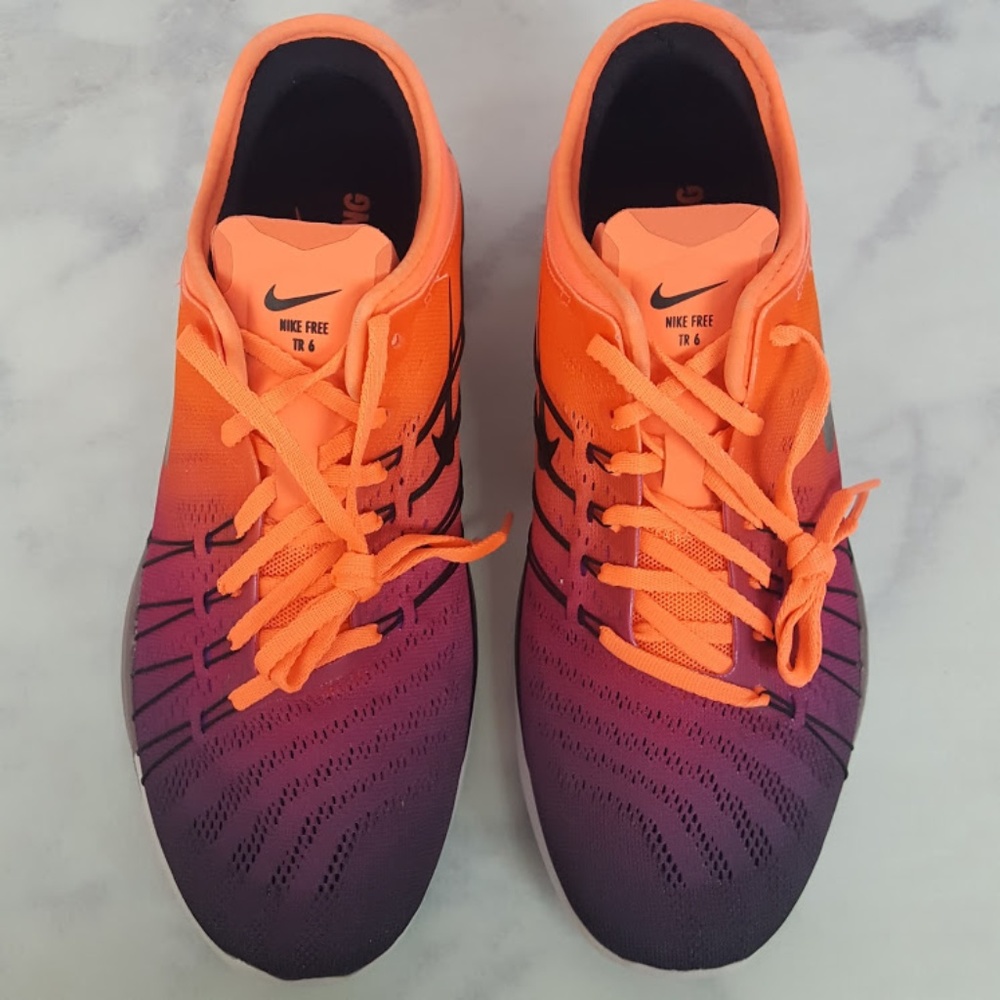 NIKE Free TR 6 Spectrum Orange & Purple Sneakers - Picture 9 of 12